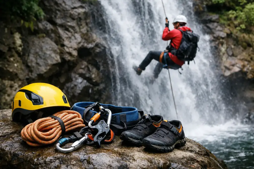 Waterfall Abseiling Equipment for First-Timers